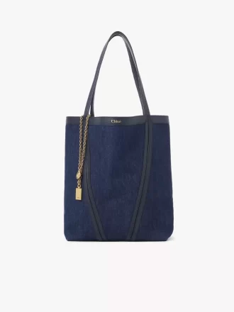 chlo spin tote bag in denim 1 330x440 - Chloé Spin tote bag in denim