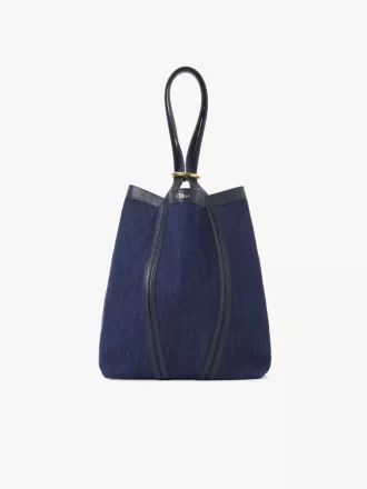 chlo spin tote bag in denim 2 330x440 - Chloé Spin tote bag in denim