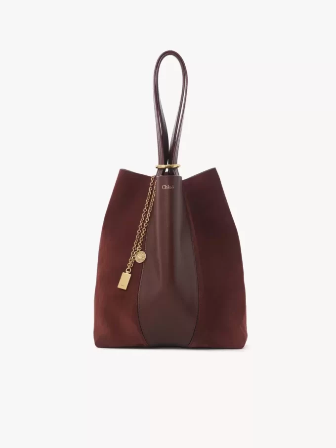 Chloé Spin tote bag in grained & suede leather Chloé Spin tote bag in grained & suede leather