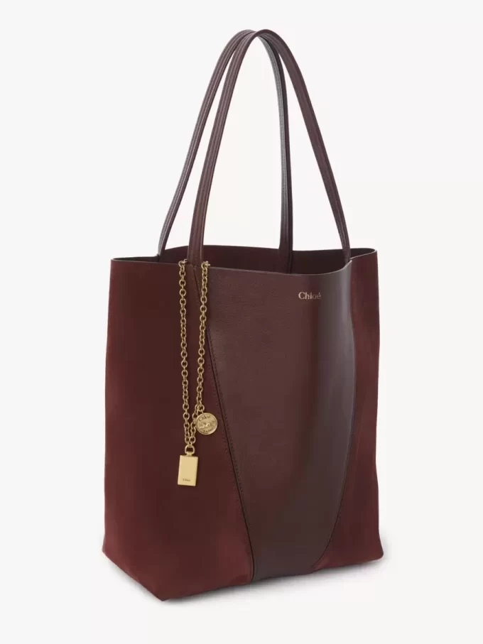 Chloé Spin tote bag in grained & suede leather Chloé Spin tote bag in grained & suede leather