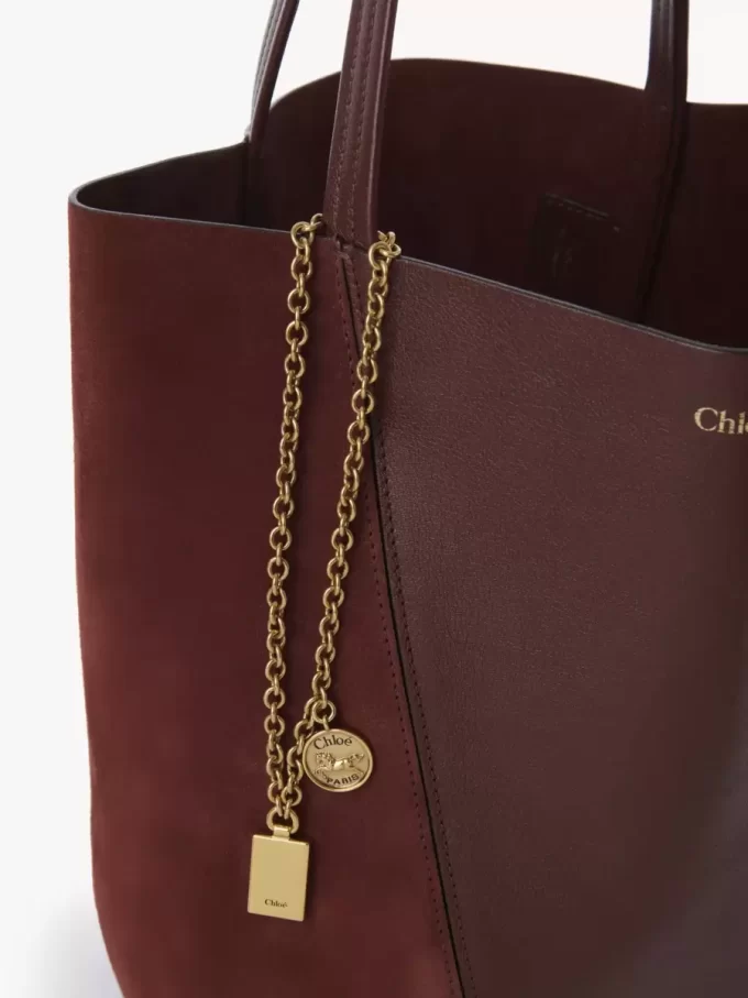 Chloé Spin tote bag in grained & suede leather Chloé Spin tote bag in grained & suede leather