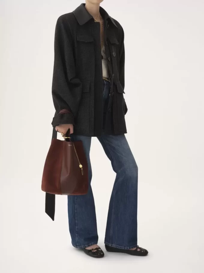 Chloé Spin tote bag in grained & suede leather Chloé Spin tote bag in grained & suede leather