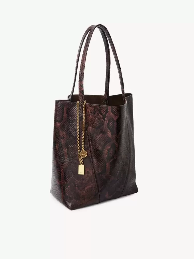 Chloé Spin tote bag in python-effect leather Chloé Spin tote bag in python-effect leather