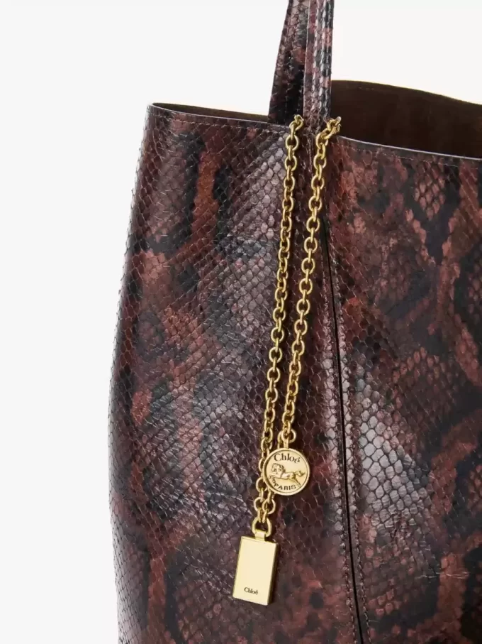 Chloé Spin tote bag in python-effect leather Chloé Spin tote bag in python-effect leather