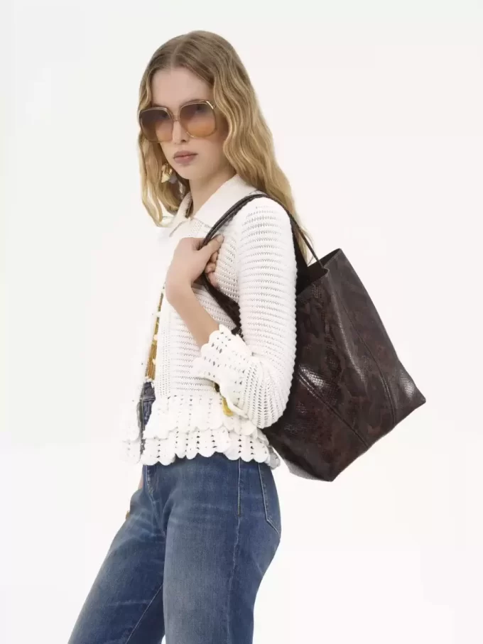 Chloé Spin tote bag in python-effect leather Chloé Spin tote bag in python-effect leather