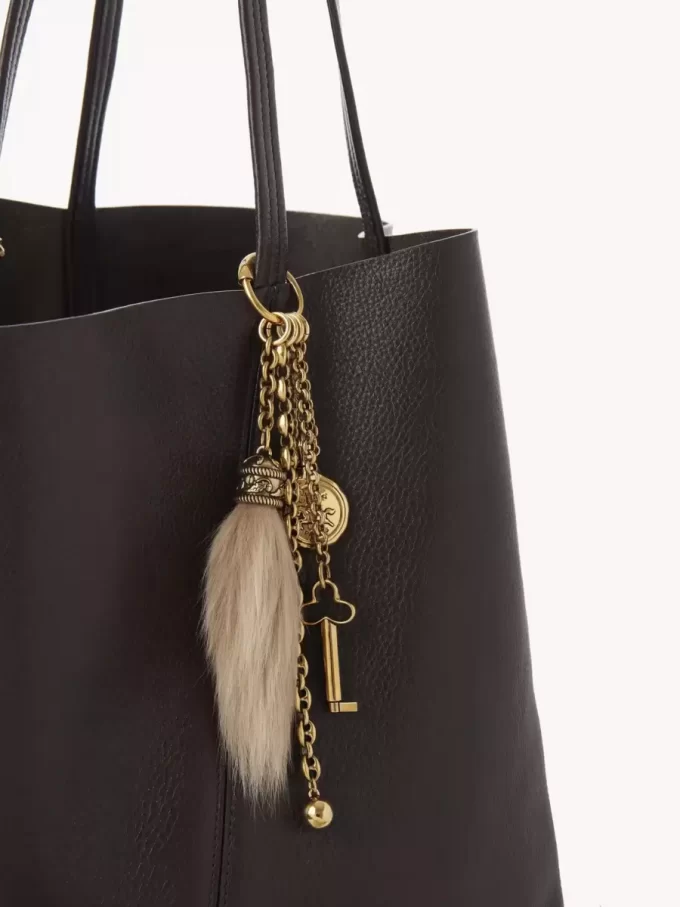 Chloé Symbols bag charm in brass & shearling Chloé Symbols bag charm in brass & shearling