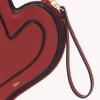 Chloé Symbols Heart flat pouch in grained leather Chloé Symbols Heart flat pouch in grained leather
