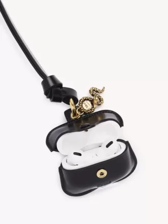 Chloé Symbols Snake earpods case in grained leather