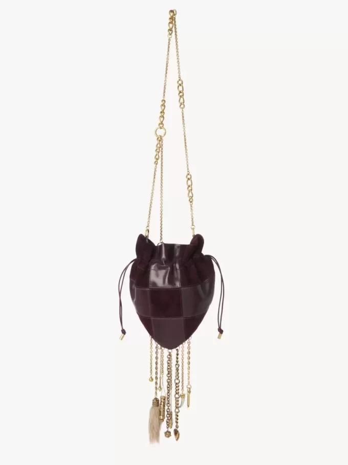 Château Treasures crossbody bag in grained & suede leather Château Treasures crossbody bag in grained & suede leather