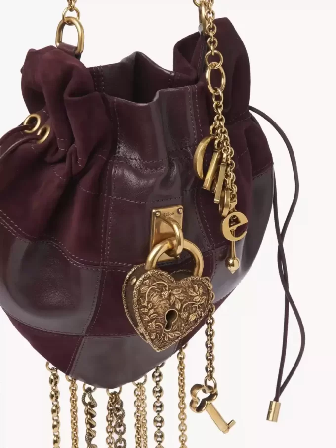 Château Treasures crossbody bag in grained & suede leather Château Treasures crossbody bag in grained & suede leather