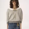 Collar sweater in chiné fleece Collar sweater in chiné fleece