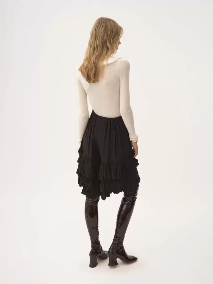 Collared Henley shirt in superfine wool knit & lace Collared Henley shirt in superfine wool knit & lace