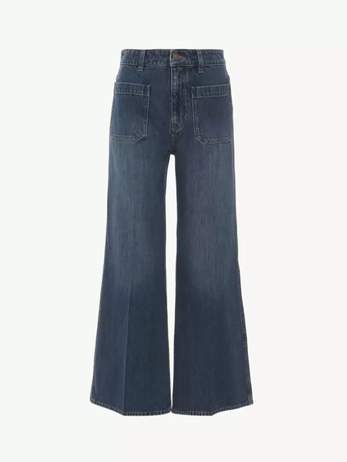Cropped bootcut jeans in denim Cropped bootcut jeans in denim