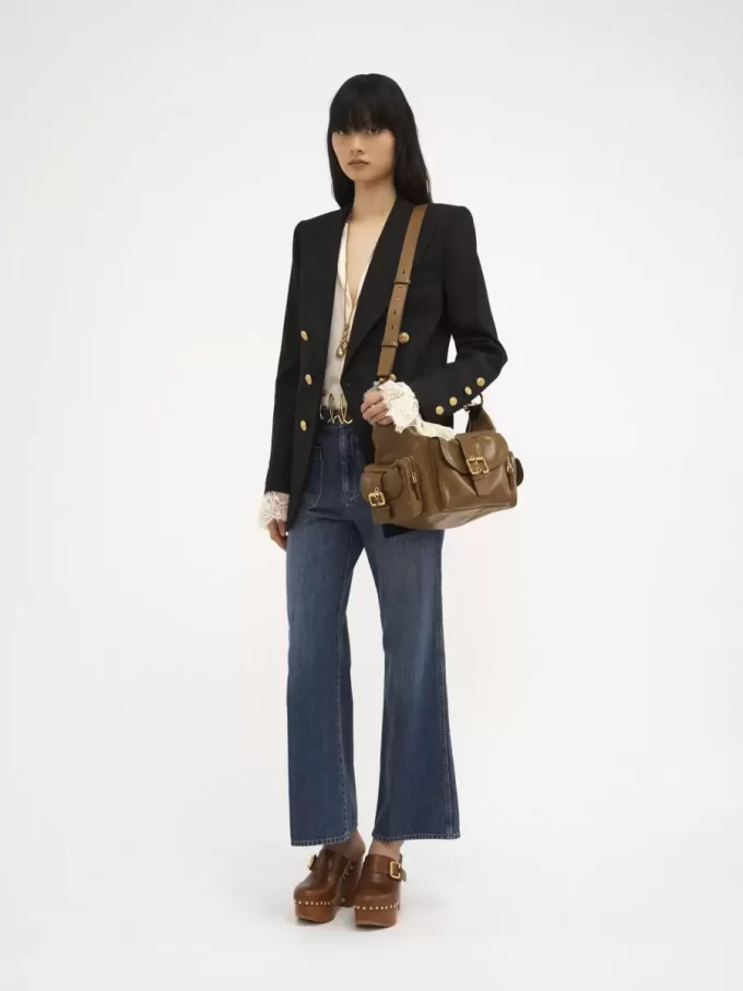 Cropped bootcut jeans in denim Cropped bootcut jeans in denim