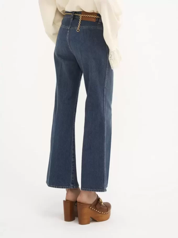 Cropped bootcut jeans in denim Cropped bootcut jeans in denim