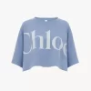 Cropped boxy logo T-shirt in cotton jersey Cropped boxy logo T-shirt in cotton jersey