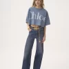 Cropped boxy logo T-shirt in cotton jersey Cropped boxy logo T-shirt in cotton jersey
