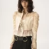 Cropped fitted jacket in silk duchess satin & lace Cropped fitted jacket in silk duchess satin & lace