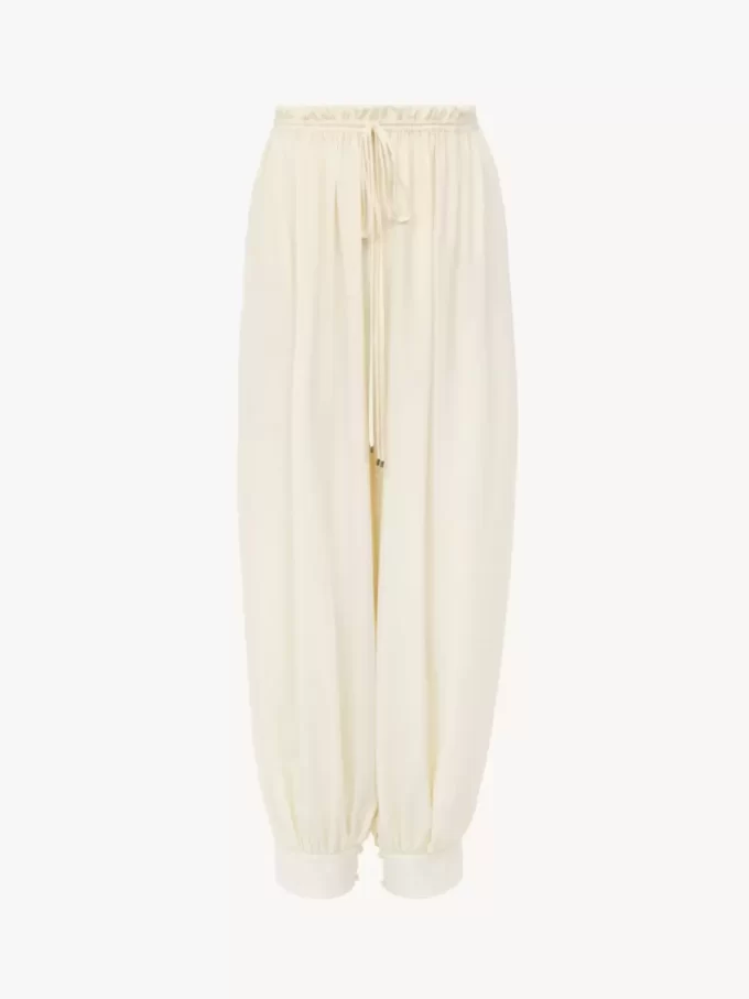 Cropped fluid pants in crêpe de chine Cropped fluid pants in crêpe de chine