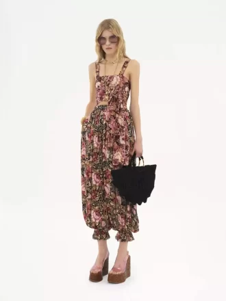 Cropped front-tie tank top in crêpe de chine