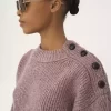 Cropped mock-neck sweater in a merino wool knit Cropped mock-neck sweater in a merino wool knit