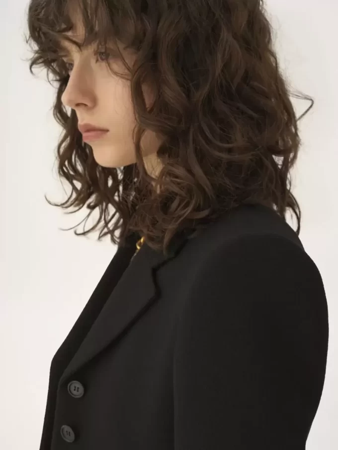 Cropped Spencer jacket in wool crêpe Cropped Spencer jacket in wool crêpe