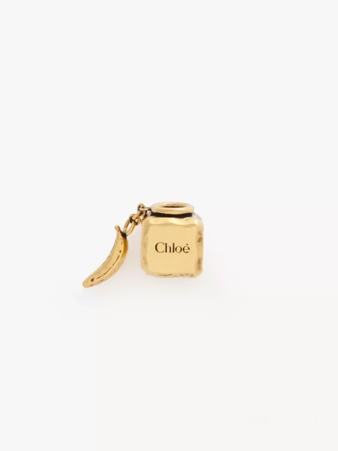 Cube Banana Dice bracelet charm in brass Cube Banana Dice bracelet charm in brass