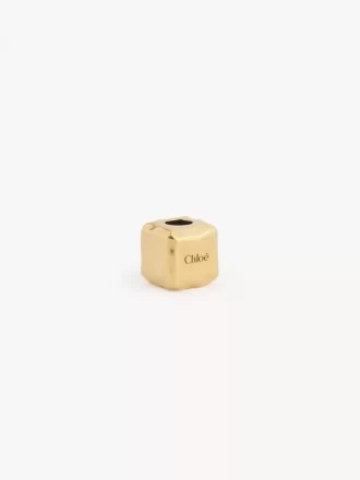 Cube Dice bracelet charm in brass