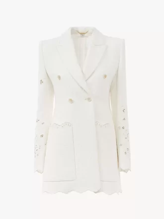 Double-breasted tailored jacket in a cotton mix