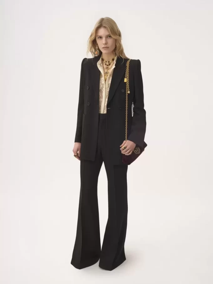 Double-breasted tailored jacket in a crêpe mix