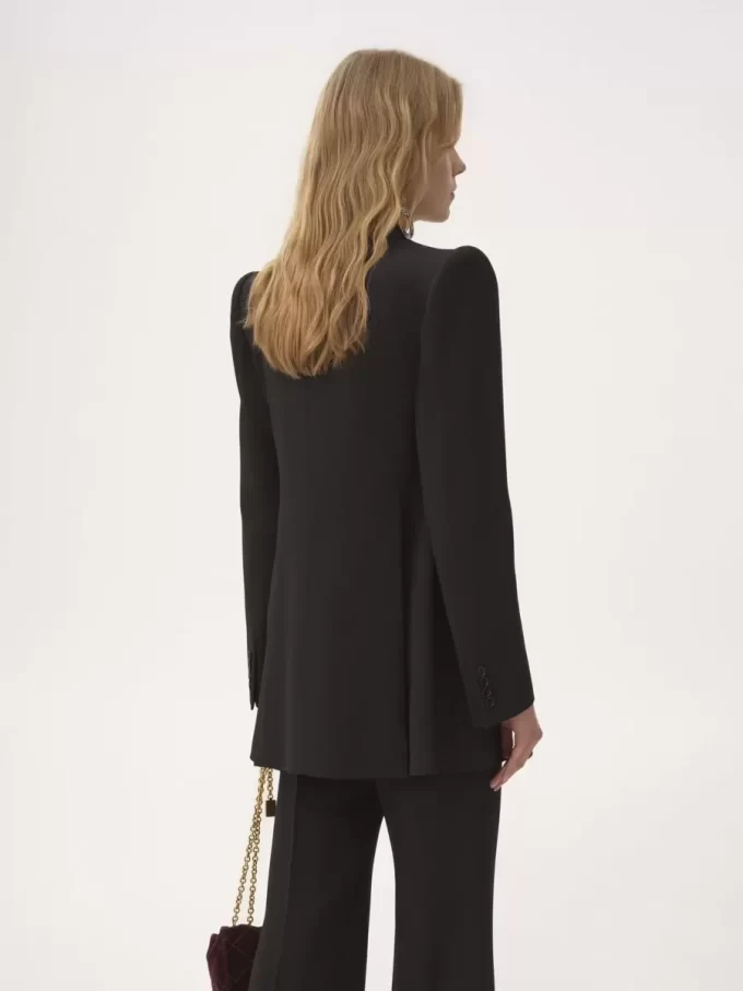 Double-breasted tailored jacket in a crêpe mix