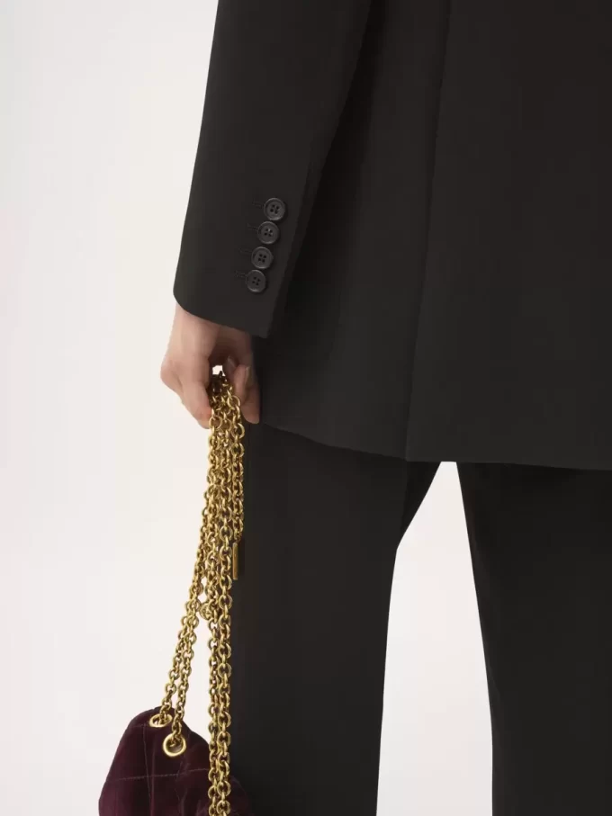 Double-breasted tailored jacket in a crêpe mix