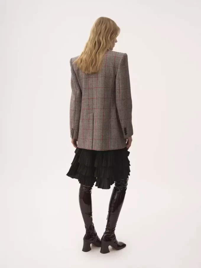 Double-breasted tailored jacket in wool check Double-breasted tailored jacket in wool check