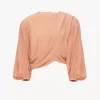 Draped cropped top in crêpe de chine Draped cropped top in crêpe de chine