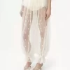 Drawstring pants in embroidered lace Drawstring pants in embroidered lace