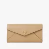 Envelope long wallet with flap in grained leather Envelope long wallet with flap in grained leather