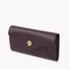 Envelope long wallet with flap in grained leather Envelope long wallet with flap in grained leather