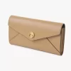 Envelope long wallet with flap in grained leather Envelope long wallet with flap in grained leather
