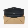Envelope long wallet with flap in grained leather Envelope long wallet with flap in grained leather