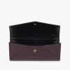 Envelope long wallet with flap in grained leather Envelope long wallet with flap in grained leather