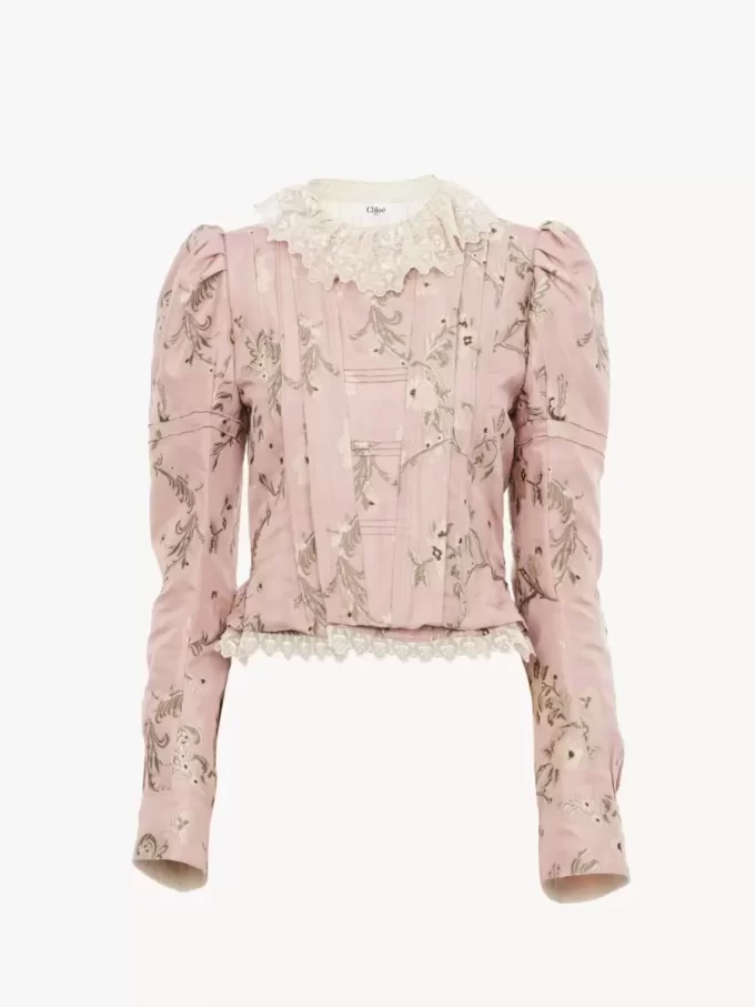 Fitted jacket in taffeta jacquard & lace Fitted jacket in taffeta jacquard & lace