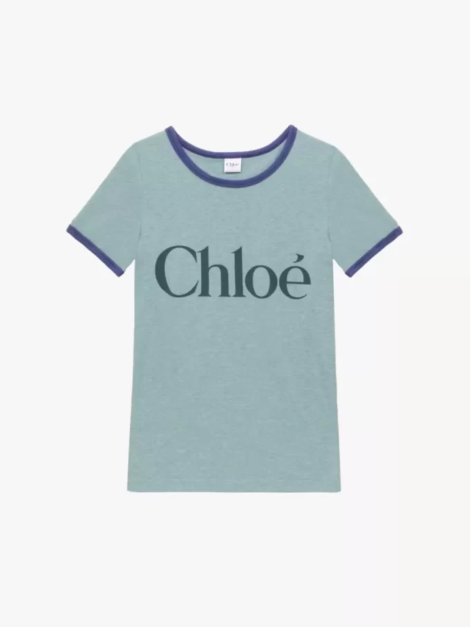 Fitted logo T-shirt in cotton-mix jersey Fitted logo T-shirt in cotton-mix jersey