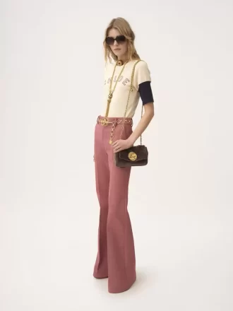 Fitted logo T-shirt in flamé cotton wool Fitted logo T-shirt in flamé cotton wool