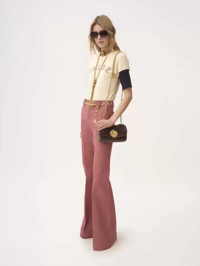 Fitted logo T-shirt in flamé cotton wool Fitted logo T-shirt in flamé cotton wool