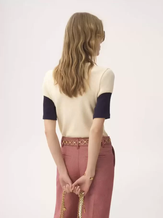 Fitted logo T-shirt in flamé cotton wool Fitted logo T-shirt in flamé cotton wool