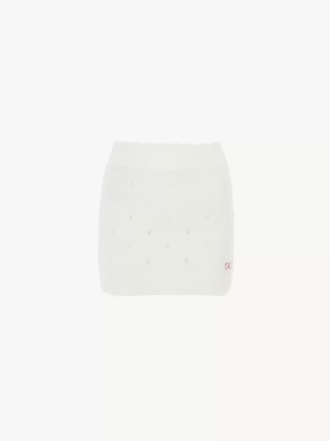 Fitted mini skirt in a wool & cashmere knit Fitted mini skirt in a wool & cashmere knit