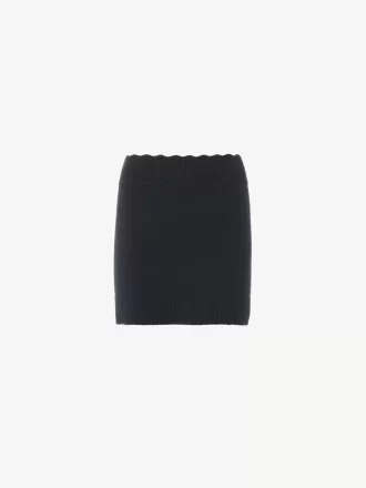 Fitted mini skirt in a wool & cashmere knit