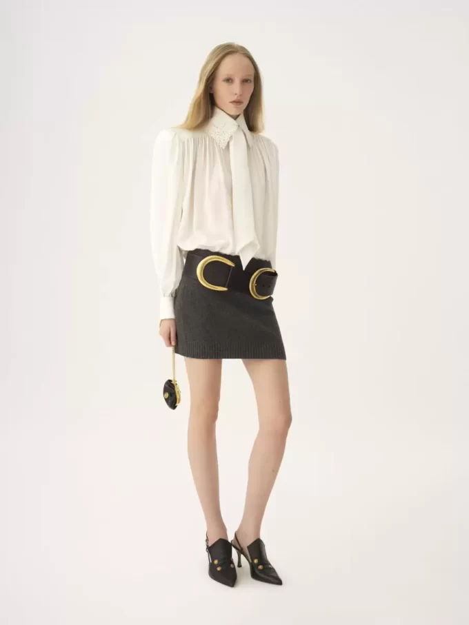 Fitted mini skirt in a wool & cashmere knit Fitted mini skirt in a wool & cashmere knit