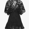 Fitted ruffle top in lace Fitted ruffle top in lace