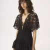 Fitted ruffle top in lace Fitted ruffle top in lace